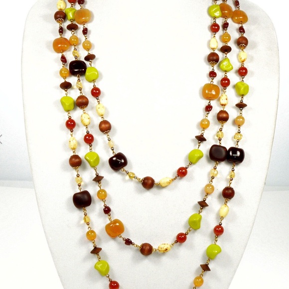 VTG CZECH GLASS EXTRA LONG BEAD NECKLACE BY JOAN RIVERS SIGNED - Picture 7 of 9